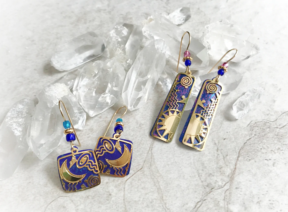 Handmade Ceramic Earrings Amber Gold Wire Wrap Boho Jewelry