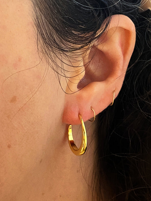 Pull Through Circle Earrings | Gold Plated Hoops | Light Years Jewelry