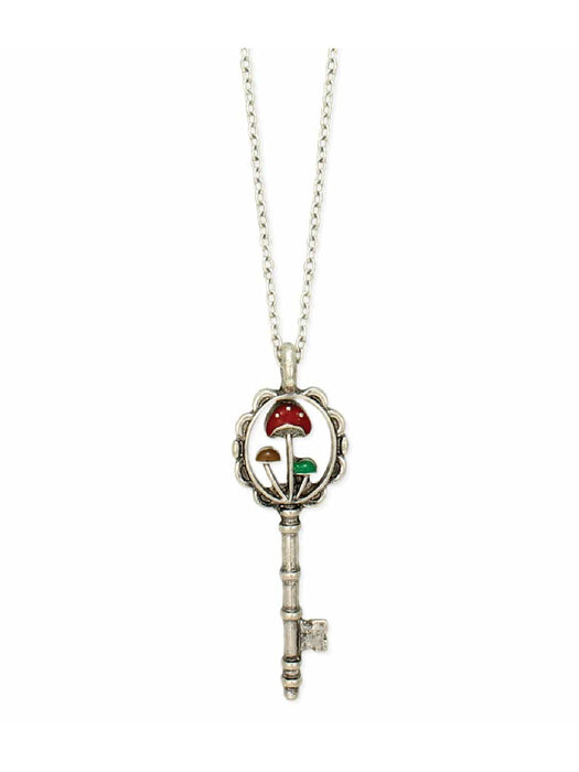 Key to the Mushroom Kingdom Necklace | Antique Silver Chain | Light Years