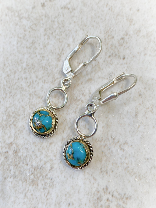 Double Circle Gemstone Dangles | Sterling Silver Earrings | Light Years