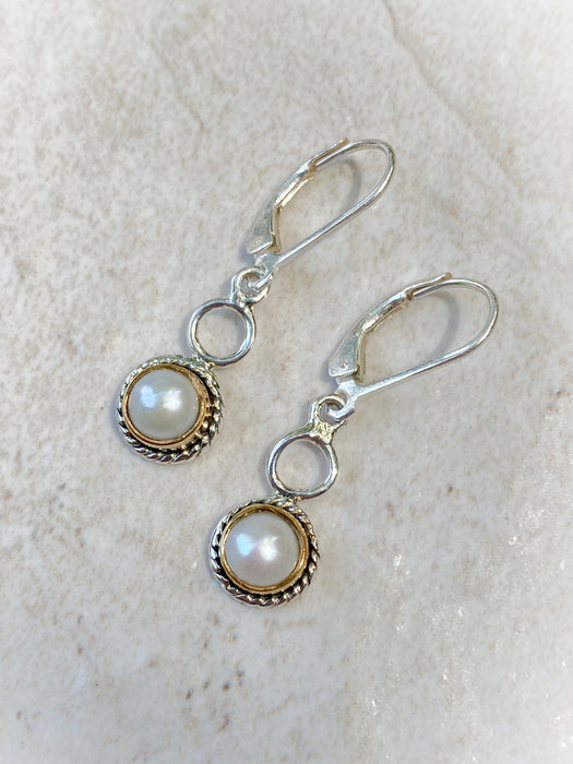 Double Circle Gemstone Dangles | Sterling Silver Earrings | Light Years