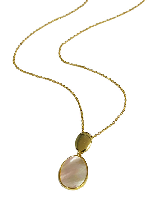 Mother of Pearl Oval Necklace | Gold Vermeil Chain Pendant | Light Years