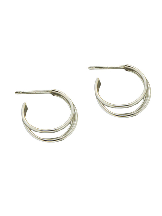 Triple Bar Post Hoops | Sterling Silver Gold Filled Studs Earrings | Light Years