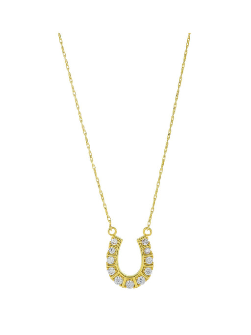 CZ Lined Horseshoe Necklace | Gold Plated Chain | Light Years Jewelry