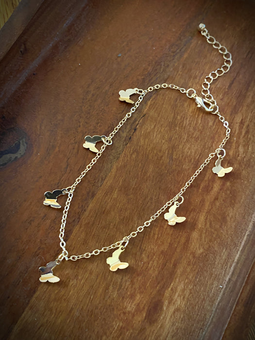 Fluttering Butterflies Anklet | Gold Charm Bracelet | Light Years Jewelry