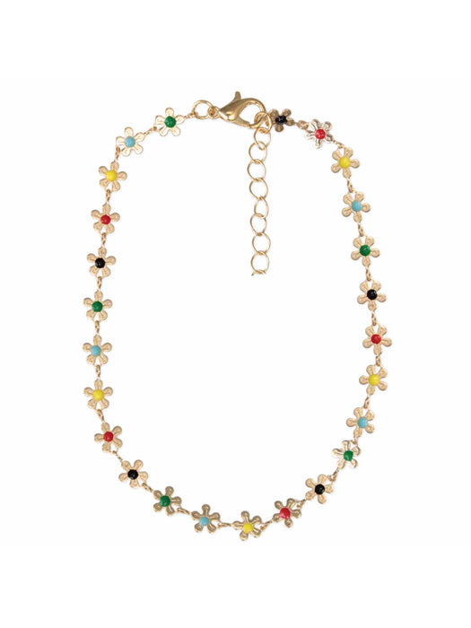 Colorful Enamel Daisy Anklet | Gold Ankle Bracelet | Light Years Jewelry