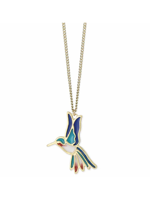 Enamel Hummingbird Necklace | Gold Chain Pendant | Light Years Jewelry