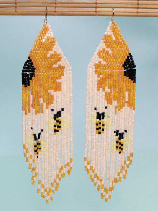 Spring Bloom Beaded Dangles | Gold Fashion Earrings | Light Years Jewelry