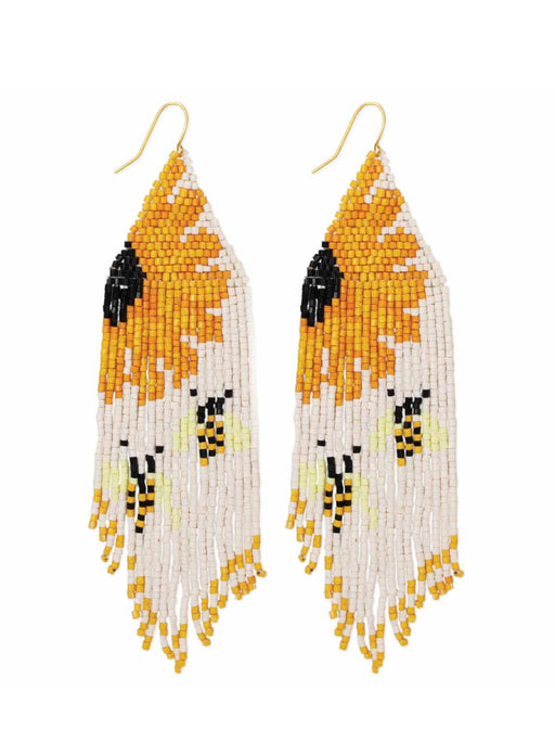 Spring Bloom Beaded Dangles | Gold Fashion Earrings | Light Years Jewelry