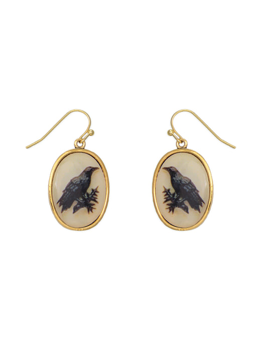 Vintage Raven Frame Dangles | Gold Earrings | Light Years Jewelry