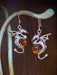 Amber Dragon Dangles | Sterling Silver Earrings | Light Years Jewelry