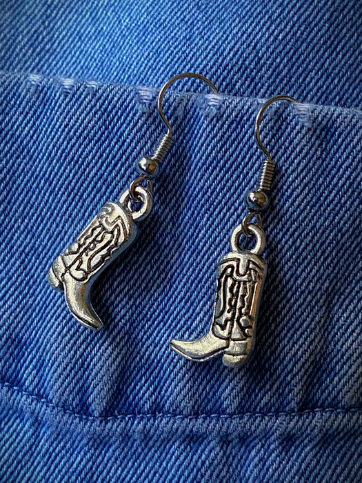 Cowgirl Boots Dangles | Silver Plated Fashion Earrings | Light Years Jewelry