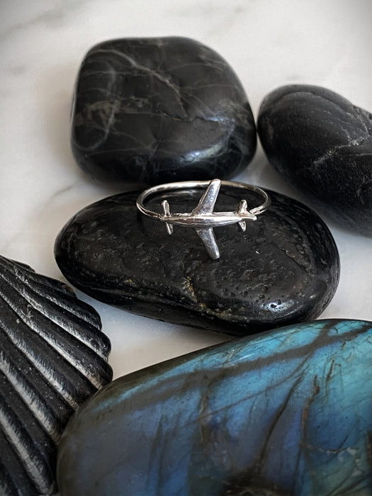 Airplane Ring | Sterling Silver Band Travel Size 7 8 9 | Light Years Jewelry