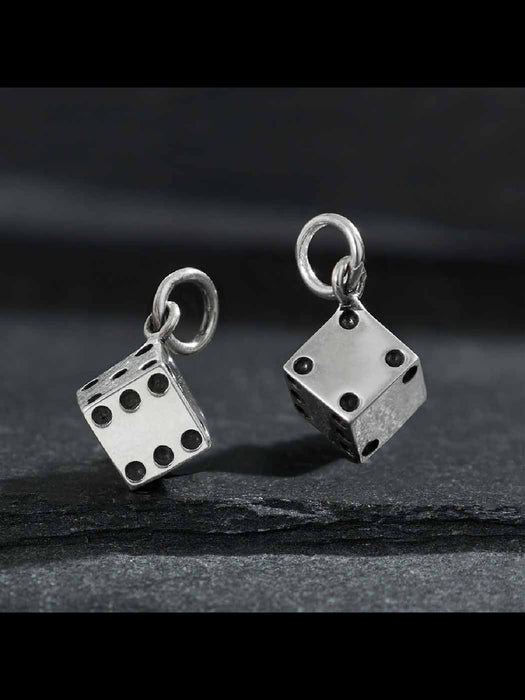 3D Dice Charm Necklace | Sterling Silver Pendant Chain | Light Years