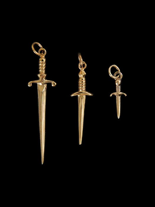 Bronze Sword Necklaces | Bronze Gold Vermeil Dagger Knife | Light Years Jewelry