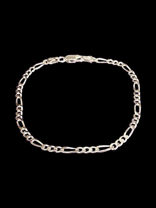 3mm Figaro Chain Bracelet | Sterling Silver 7" | Light Years Jewelry