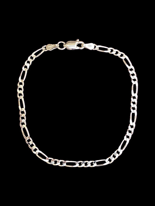 3mm Figaro Chain Bracelet | Sterling Silver 7" | Light Years Jewelry