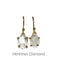 Raw Natural Gemstone Dangles Earrings | Herkimer Diamond | 14kt Gold Vermeil | Light Years Jewelry