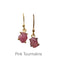 Raw Natural Gemstone Dangles Earrings | Pink Tourmaline | 14kt Gold Vermeil | Light Years Jewelry