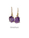 Raw Natural Gemstone Dangles Earrings |Amethyst |  14kt Gold Vermeil | Light Years Jewelry