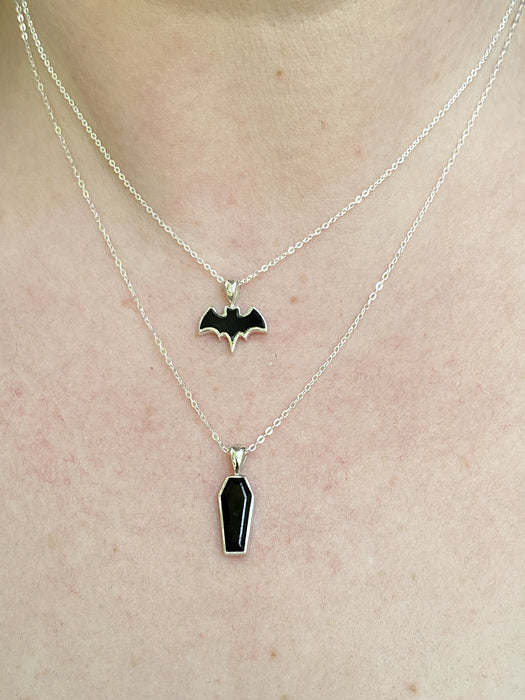 Gemstone Bat Necklace | Sterling Silver Chain Pendant | Light Years Jewelry