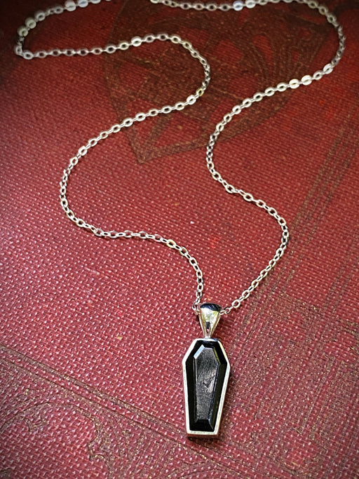 Gemstone Coffin Necklace | Black Tourmaline | Sterling Silver | Light Years Jewelry