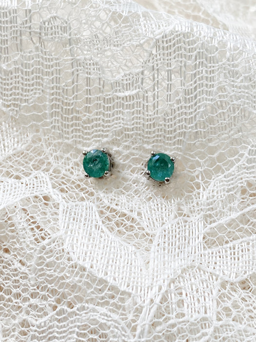 4mm Precious Birthstone Posts Studs | Ruby Emerald Sapphire Sterling Silver | Light Years