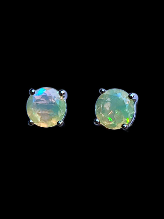 Faceted Ethiopian Opal Posts | Sterling Silver Studs Earrings | Light Years