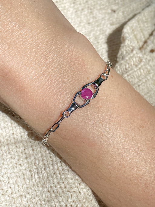 Ruby & Linked Chain Bracelet | Sterling Silver | Light Years Jewelry