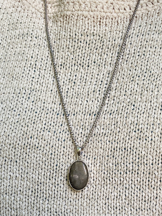 Gold Sheen Obsidian Pendant | Sterling Silver Necklace | Light Years