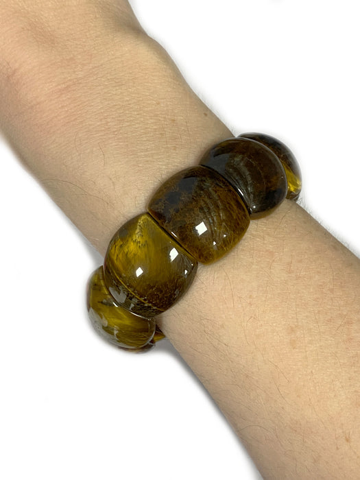 Chunky Tigers Eye Stretch Bracelet | Beaded Gemstone Statement | Light Years