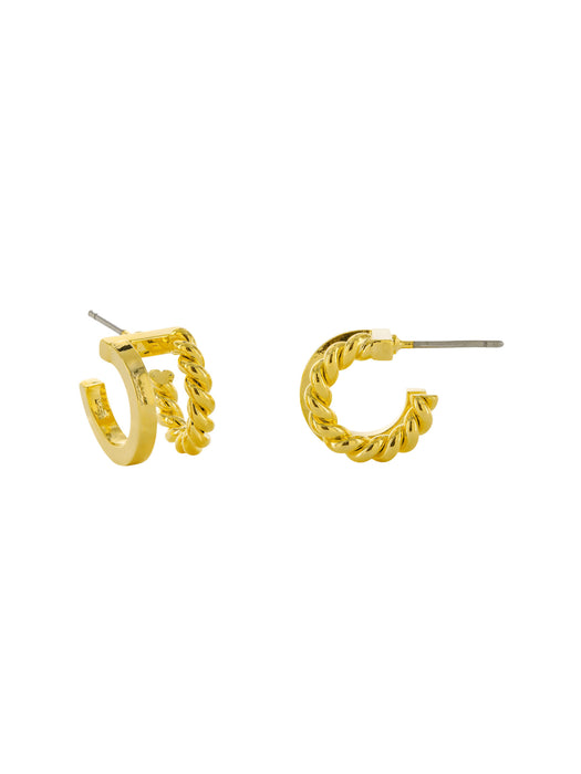 Bar & Twist Hoop Posts | Gold Plated Earrings | Light Years Jewelry