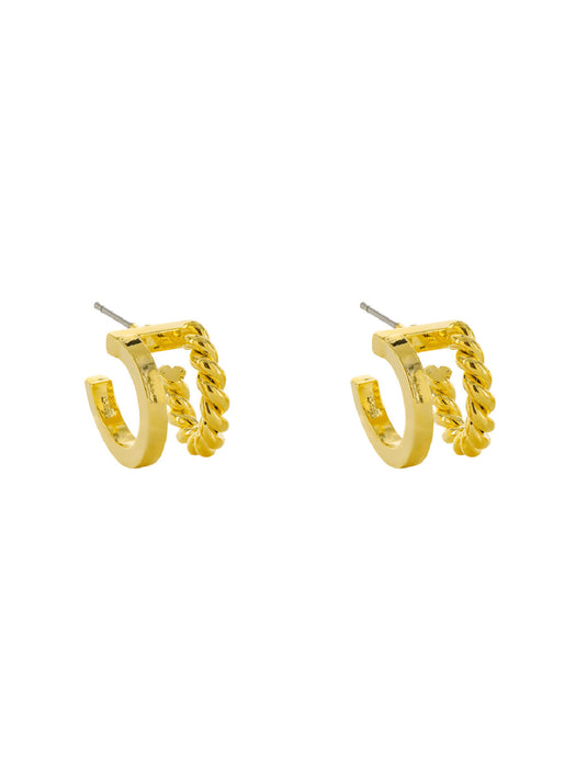 Bar & Twist Hoop Posts | Gold Plated Earrings | Light Years Jewelry