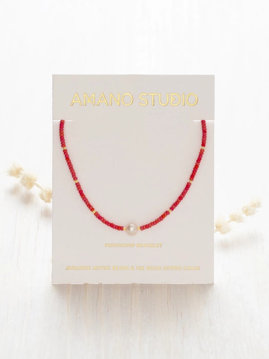 Pearl & Miyuki Beaded Bracelet by Amano Studio | Turquoise Coral | Light Years