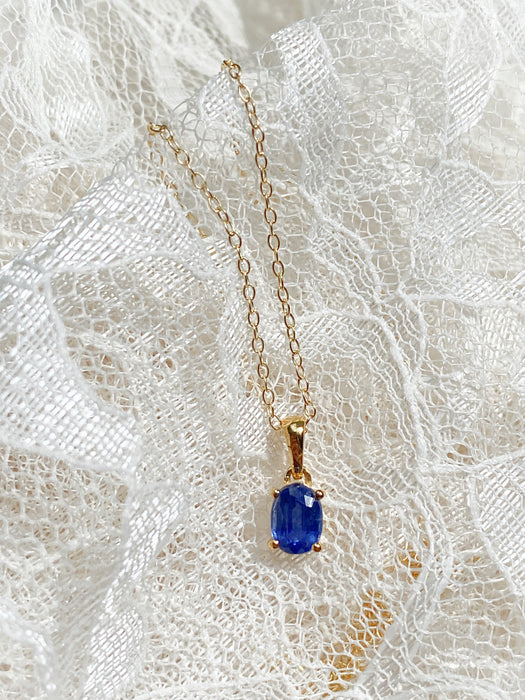 Oval Cut Gemstone Necklace | 14kt Gold Vermeil Pendant Chain | Light Years