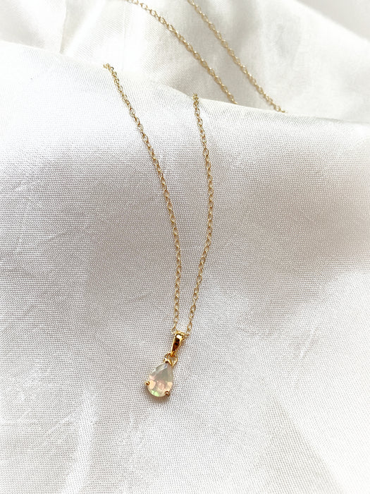 Pear Cut Gemstone Necklace | Gold Vermeil Chain Pendant | Light Years