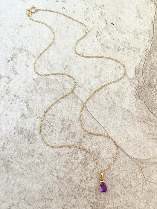 Pear Cut Gemstone Necklace | Gold Vermeil Chain Pendant | Light Years