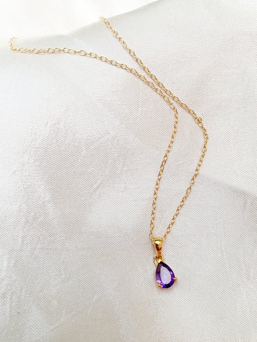 Pear Cut Gemstone Necklace | Gold Vermeil Chain Pendant | Light Years