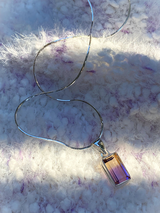 Faceted Ametrine Necklace | Sterling Silver Pendant Chain | Light Years