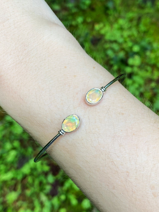 Ethiopian Opal Cuff Bracelet | Sterling Silver | Light Years Jewelry