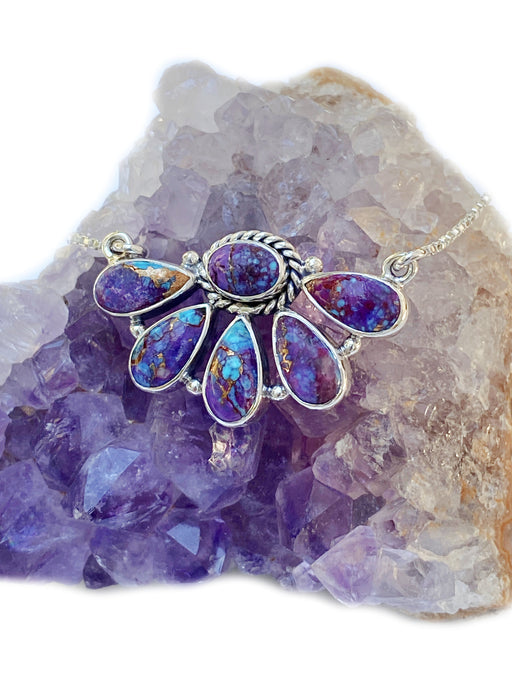 Purple Turquoise Necklace | Sterling Silver Pendant | Light Years Jewelry