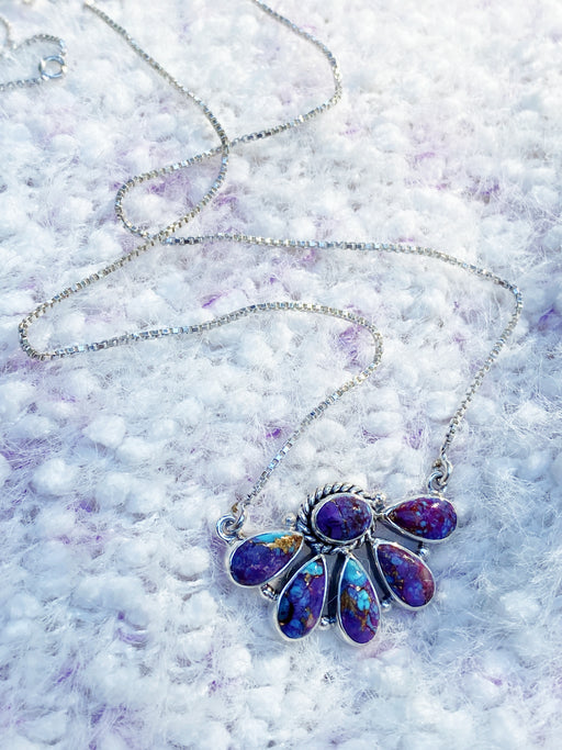 Purple Turquoise Necklace | Sterling Silver Pendant | Light Years Jewelry