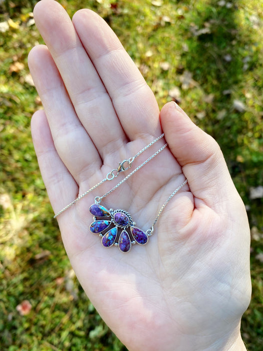 Purple Turquoise Necklace | Sterling Silver Pendant | Light Years Jewelry