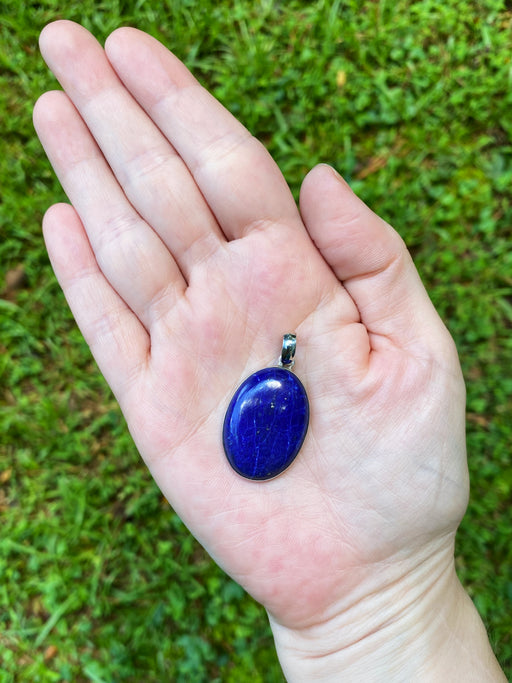 Lapis Cabochon Pendant | Sterling Silver Necklace | Light Years Jewelry