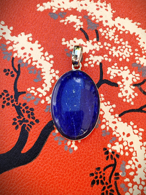 Lapis Cabochon Pendant | Sterling Silver Necklace | Light Years Jewelry