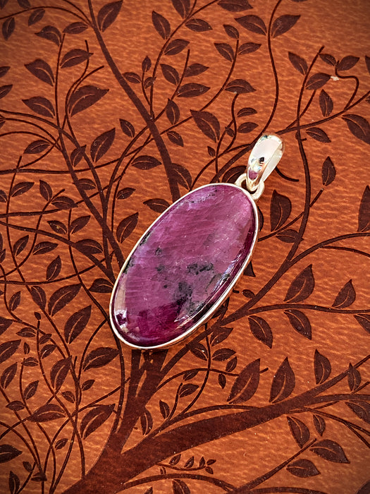 Oval Ruby Pendant | Sterling Silver Necklace | Light Years Jewelry