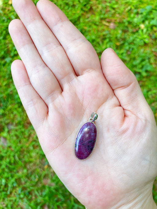 Oval Ruby Pendant | Sterling Silver Necklace | Light Years Jewelry