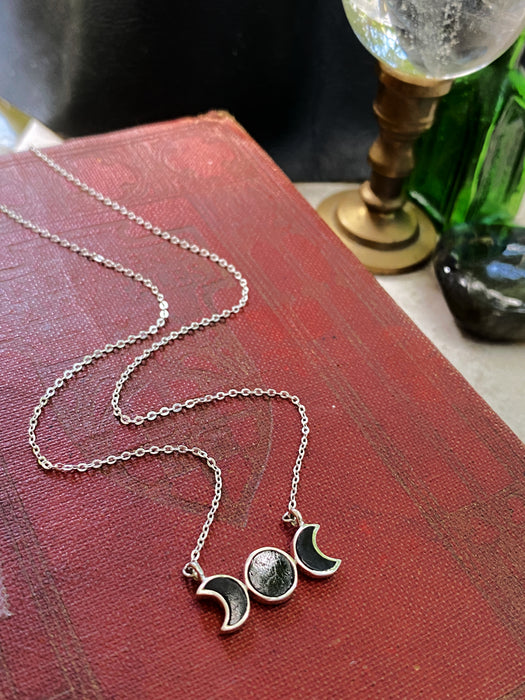 Stone Moon Phase Necklace | Sterling Silver Chain | Light Years Jewelry