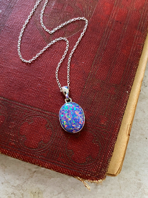 Balloon Opal Pendant Necklace | Sterling Silver Chain | Light Years Jewelry