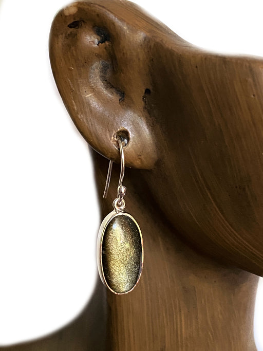 Gold Sheen Obsidian Dangles | Sterling Silver Gemstone Earrings | Light Years